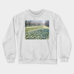 Yellow Daffodils in Nowton Park Painting Crewneck Sweatshirt